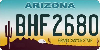 AZ license plate BHF2680