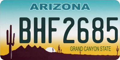 AZ license plate BHF2685