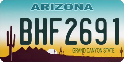 AZ license plate BHF2691