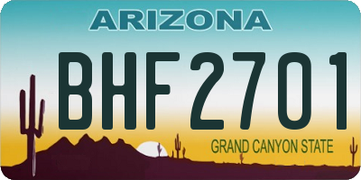 AZ license plate BHF2701
