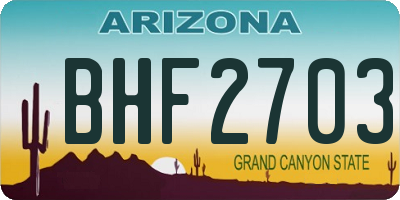 AZ license plate BHF2703