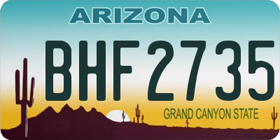 AZ license plate BHF2735