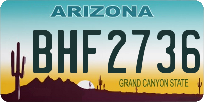 AZ license plate BHF2736