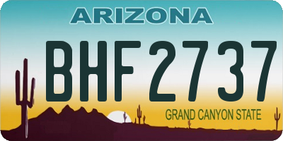 AZ license plate BHF2737