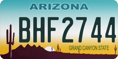 AZ license plate BHF2744