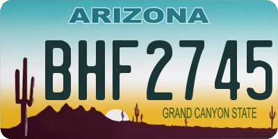 AZ license plate BHF2745