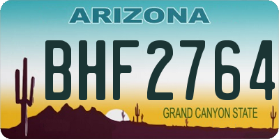 AZ license plate BHF2764