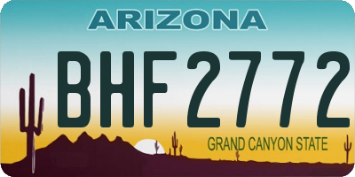 AZ license plate BHF2772