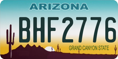 AZ license plate BHF2776