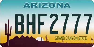AZ license plate BHF2777