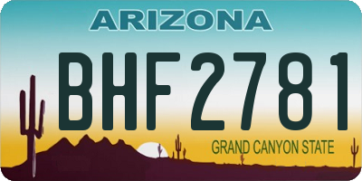 AZ license plate BHF2781