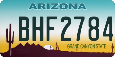 AZ license plate BHF2784