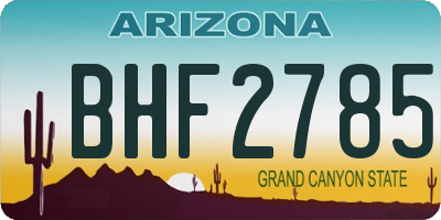 AZ license plate BHF2785
