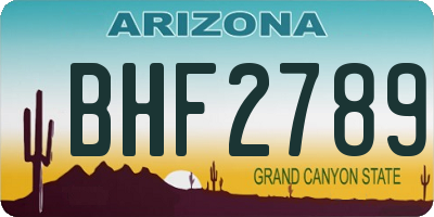 AZ license plate BHF2789