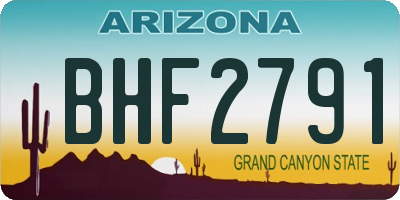 AZ license plate BHF2791