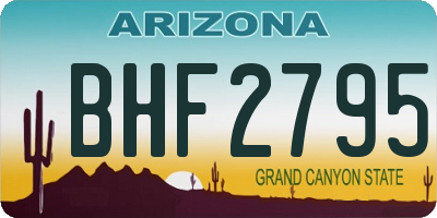 AZ license plate BHF2795