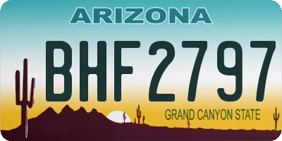 AZ license plate BHF2797