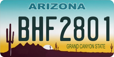 AZ license plate BHF2801