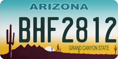 AZ license plate BHF2812