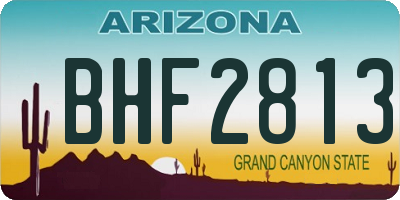 AZ license plate BHF2813