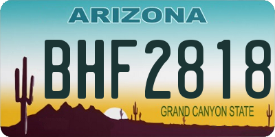 AZ license plate BHF2818