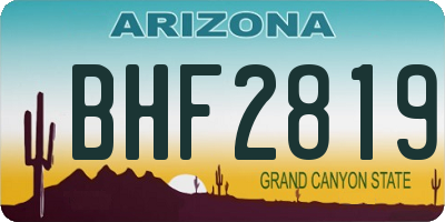 AZ license plate BHF2819