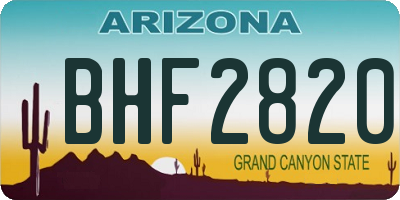 AZ license plate BHF2820
