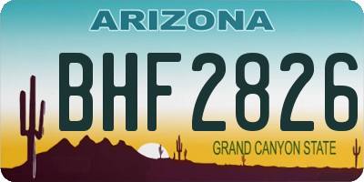 AZ license plate BHF2826
