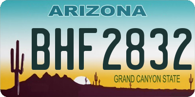 AZ license plate BHF2832