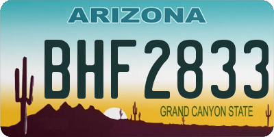 AZ license plate BHF2833