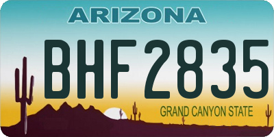 AZ license plate BHF2835