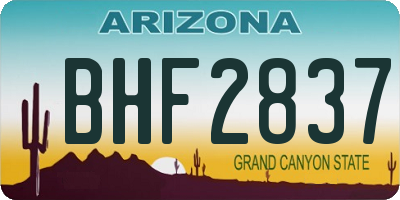 AZ license plate BHF2837