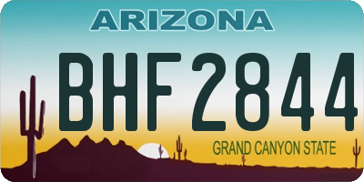AZ license plate BHF2844