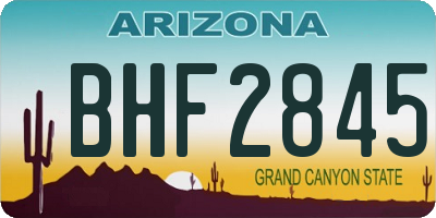 AZ license plate BHF2845