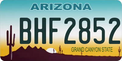 AZ license plate BHF2852