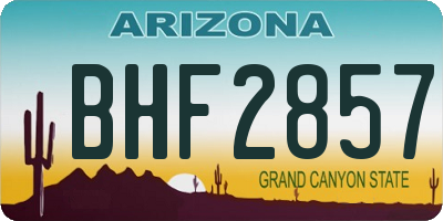 AZ license plate BHF2857
