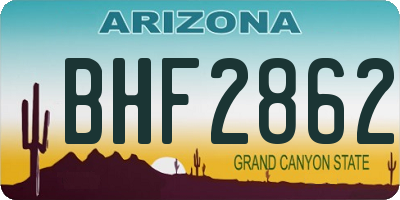 AZ license plate BHF2862