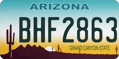AZ license plate BHF2863