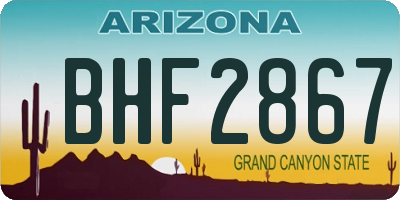 AZ license plate BHF2867