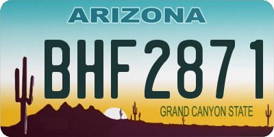 AZ license plate BHF2871
