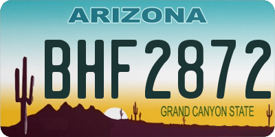 AZ license plate BHF2872