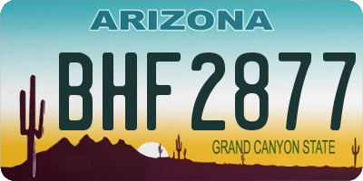 AZ license plate BHF2877