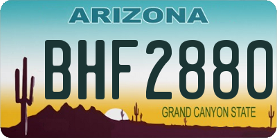 AZ license plate BHF2880