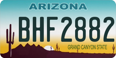 AZ license plate BHF2882