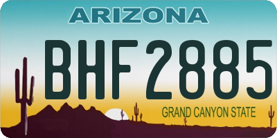 AZ license plate BHF2885