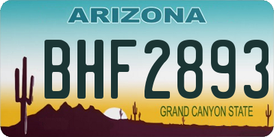 AZ license plate BHF2893