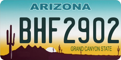 AZ license plate BHF2902