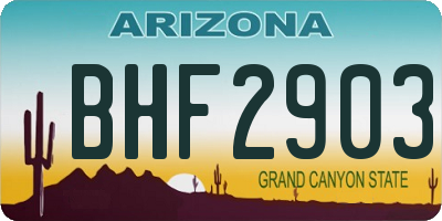 AZ license plate BHF2903