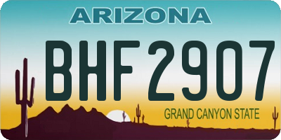 AZ license plate BHF2907