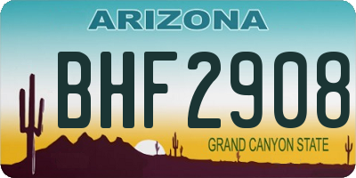 AZ license plate BHF2908